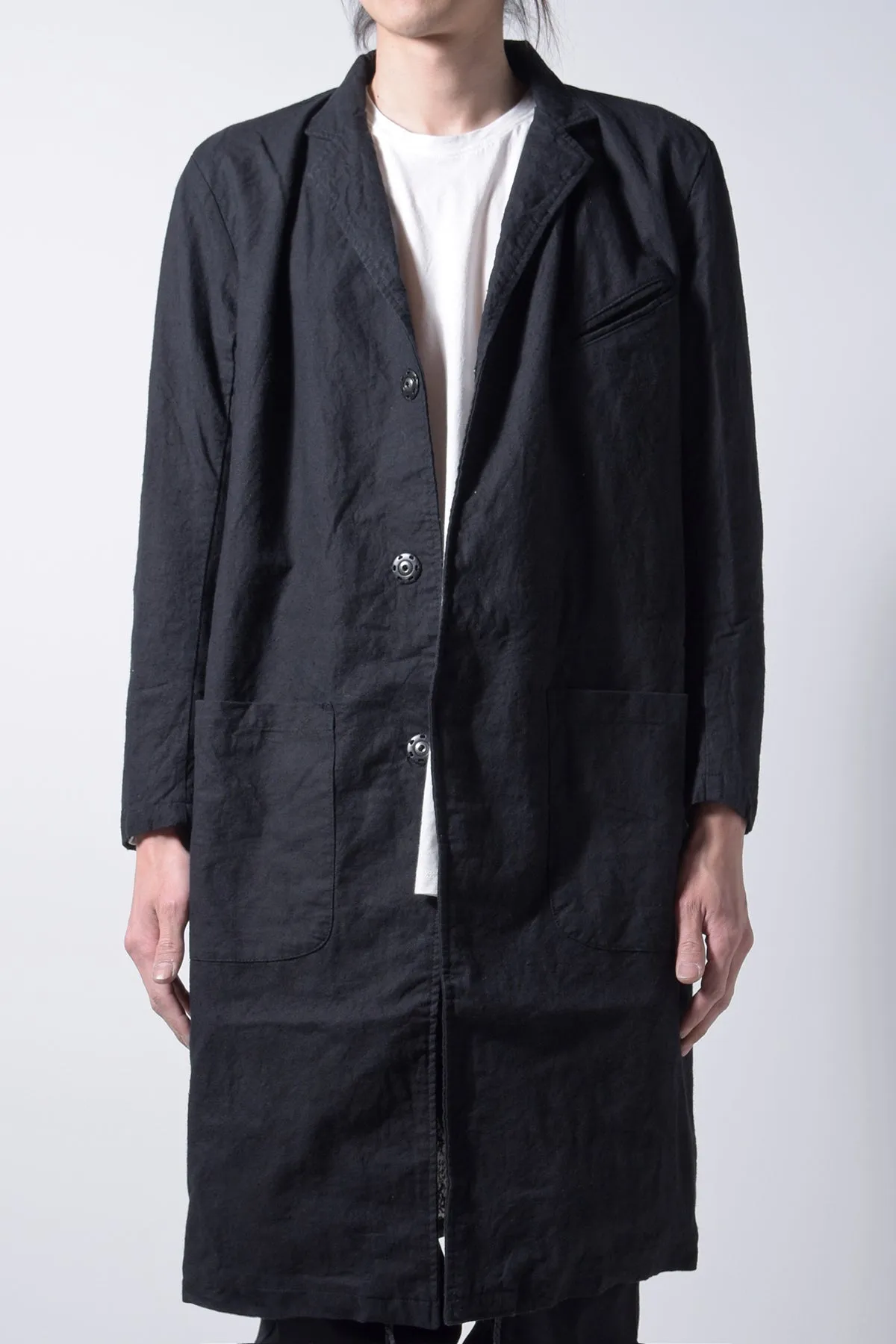 2202-JK05 Side Slit Coat 02 Black