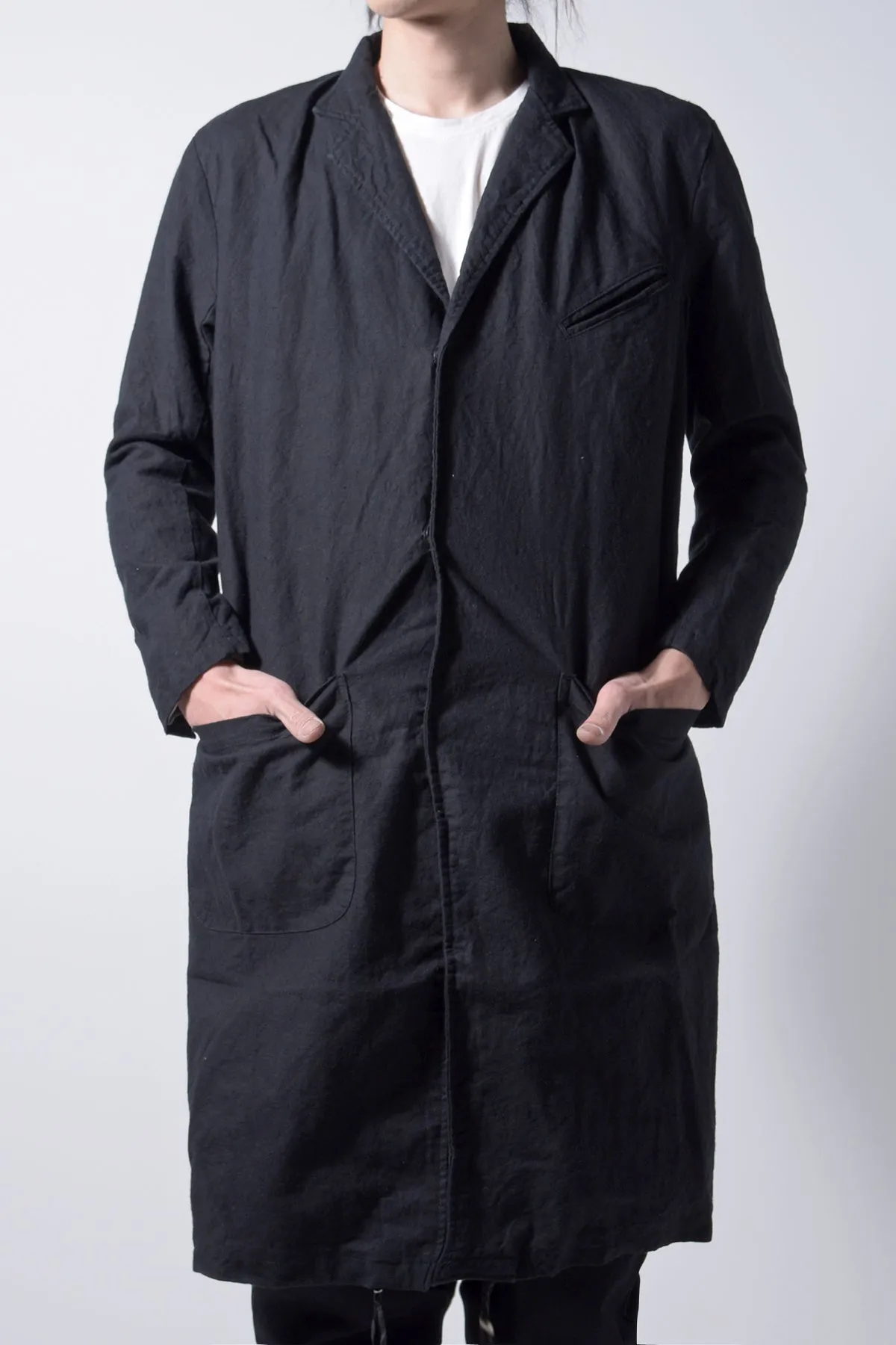 2202-JK05 Side Slit Coat 02 Black
