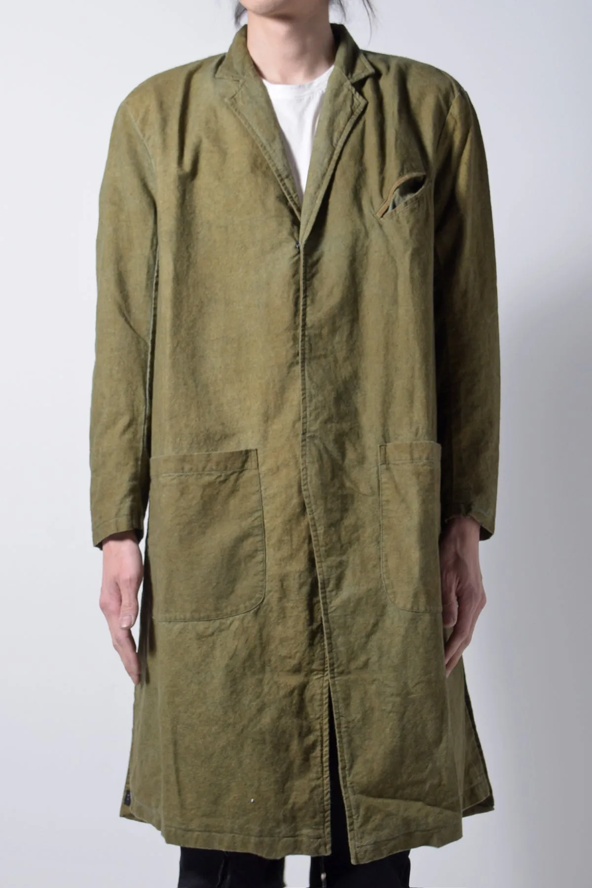 2202-JK05 Side Slit Coat 02 Khaki
