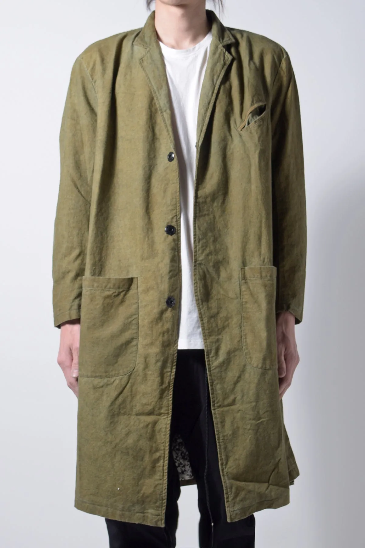 2202-JK05 Side Slit Coat 02 Khaki
