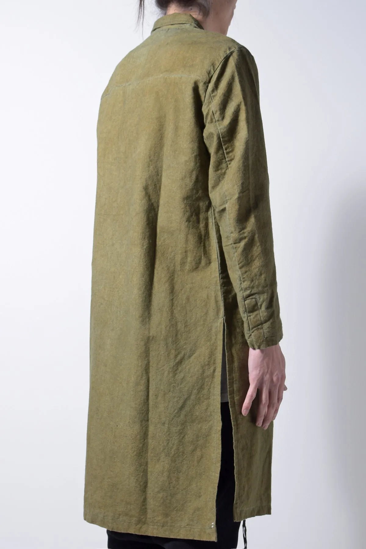 2202-JK05 Side Slit Coat 02 Khaki