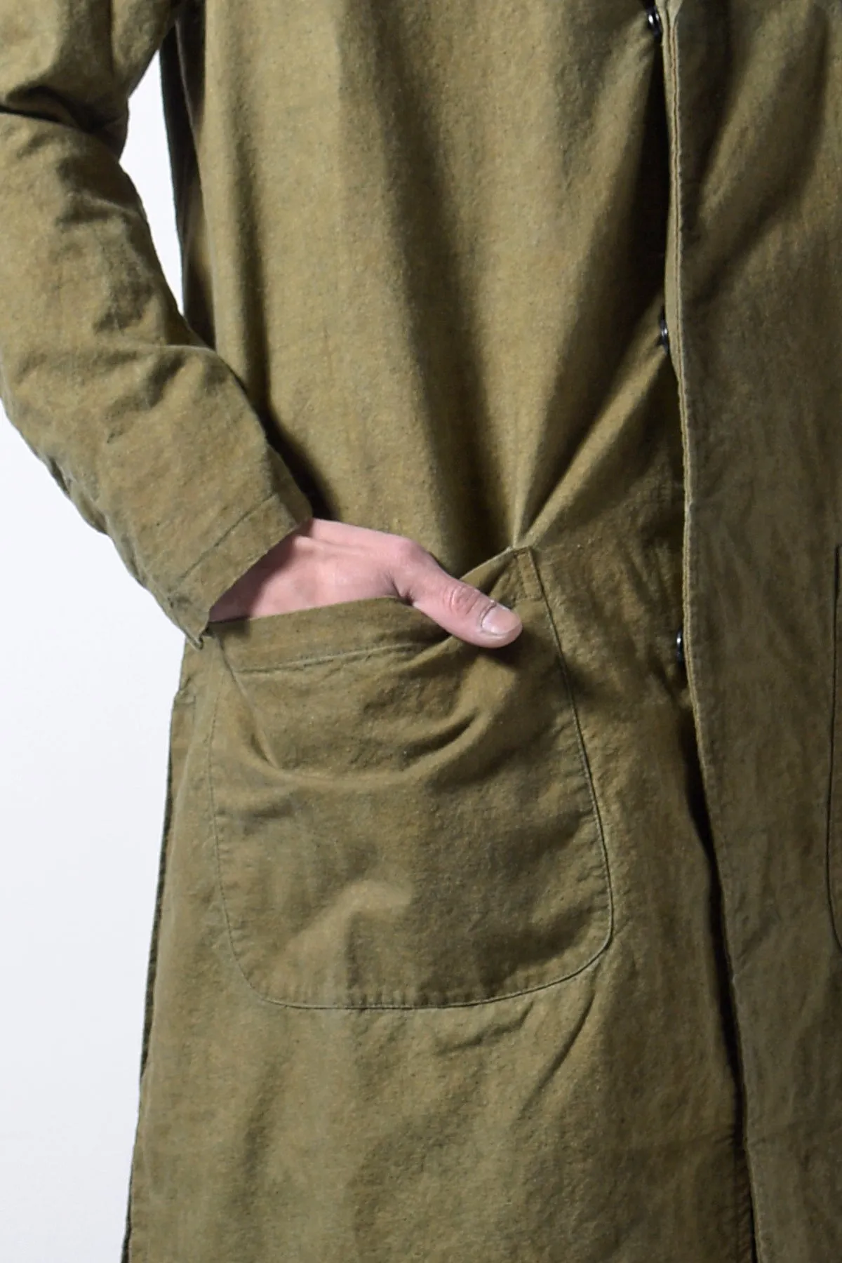 2202-JK05 Side Slit Coat 02 Khaki