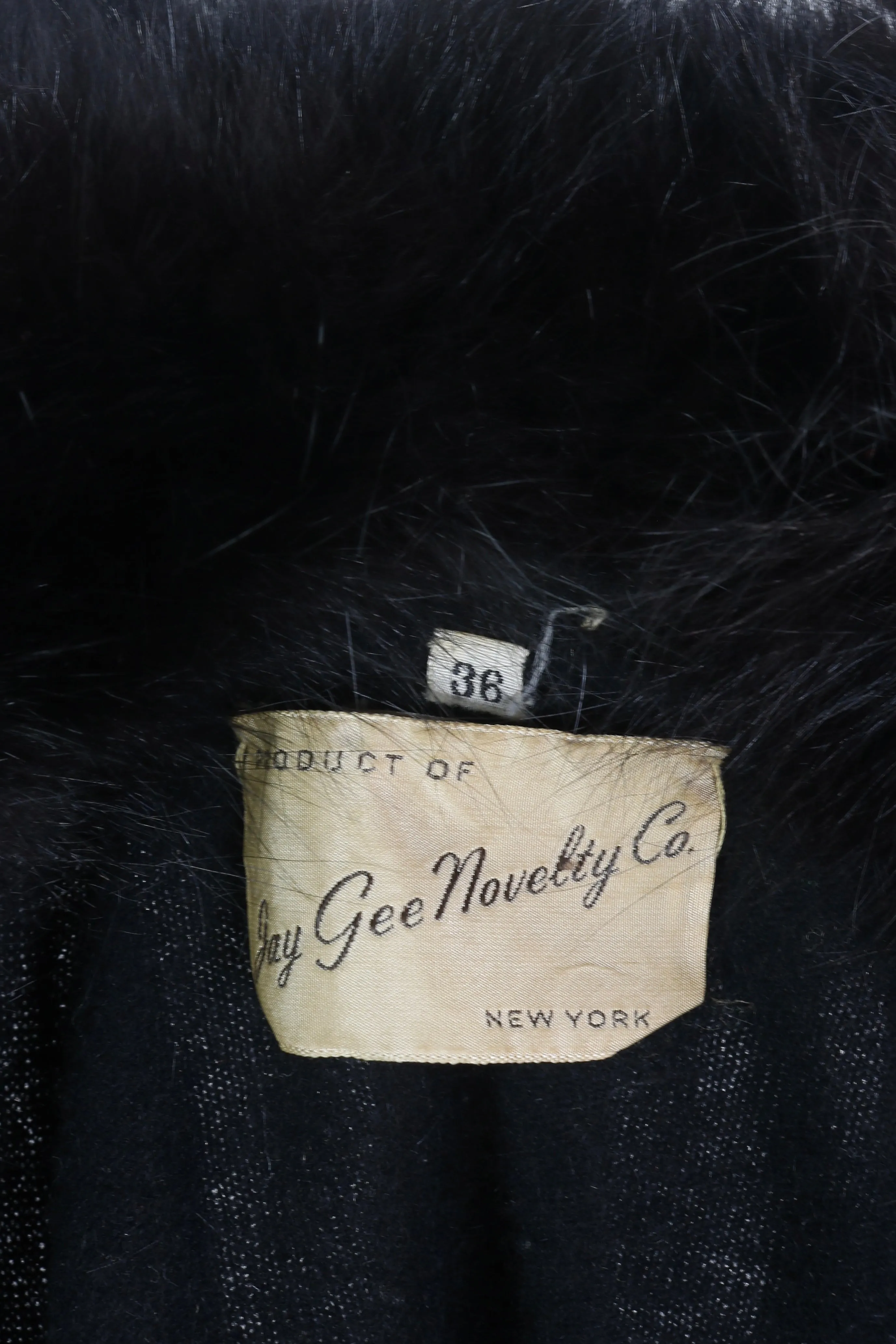 50s Jerry Mann Black Cardigan w/Fur        M
