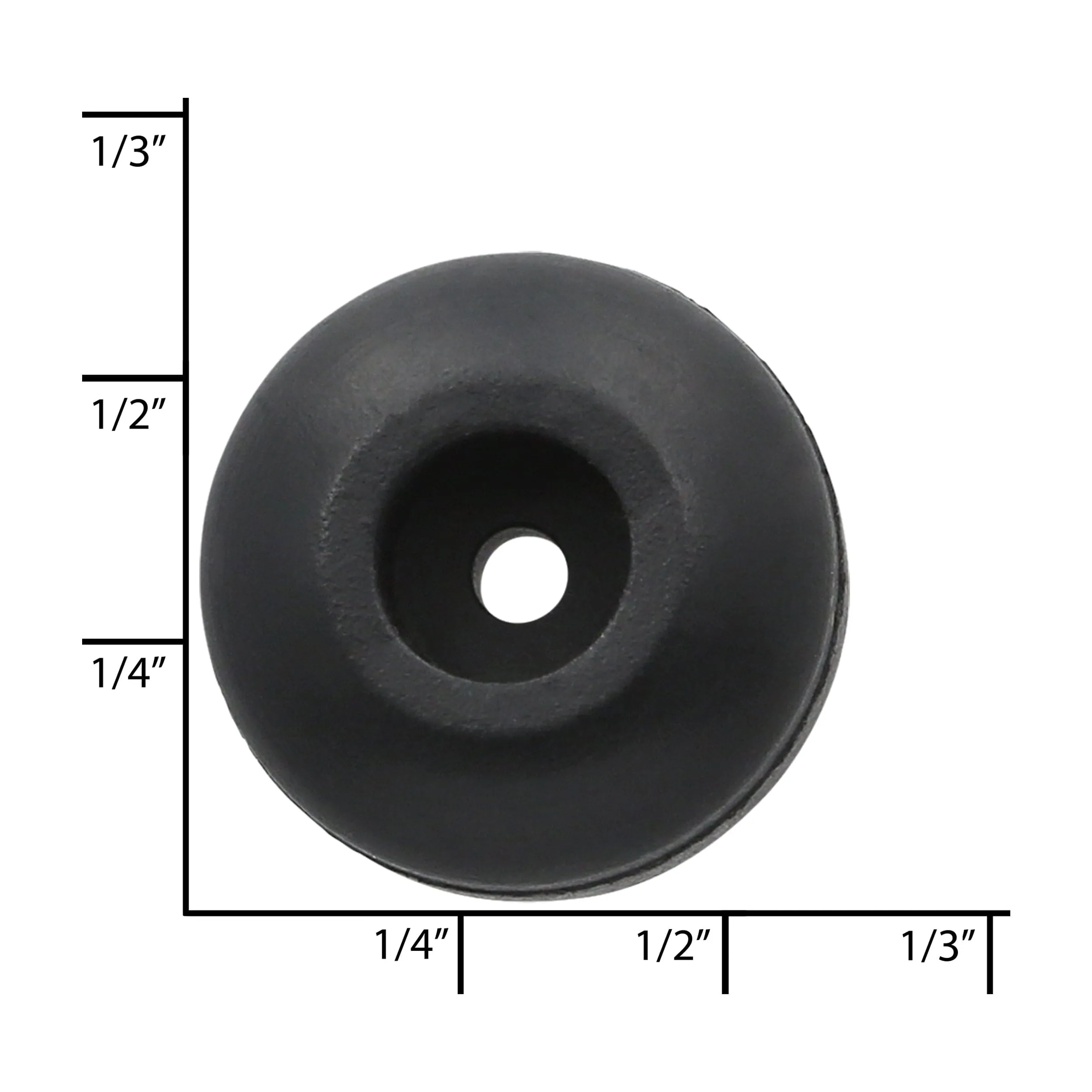 5/16" Black, Bottom Stud, Rubber, #E-103SM