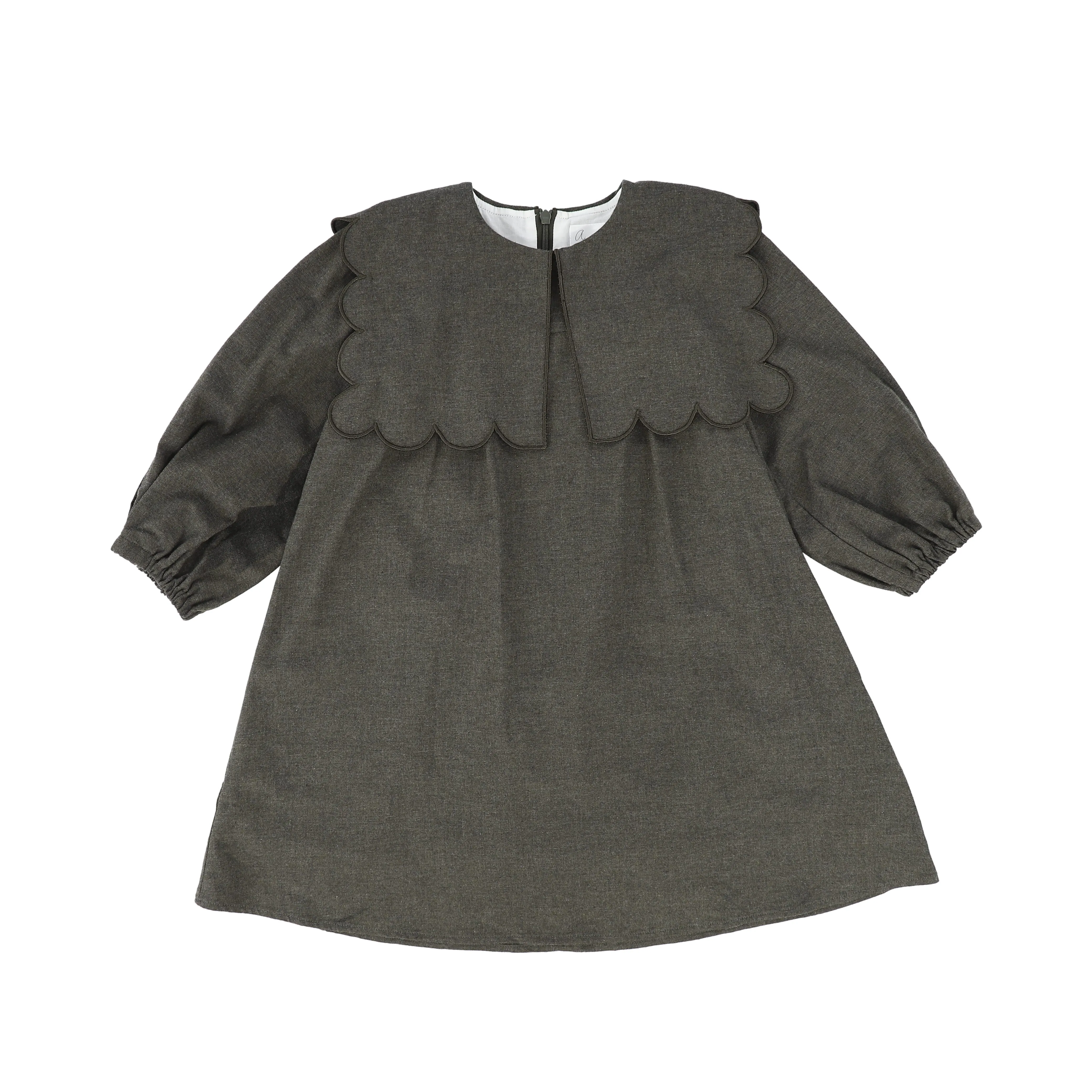 AISABOBO CHARCOAL SCALLOP DRESS [Final Sale]
