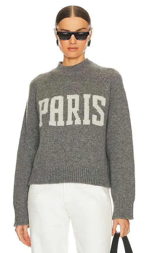 ANINE BING Kendrick Sweater University Paris in Charcoal