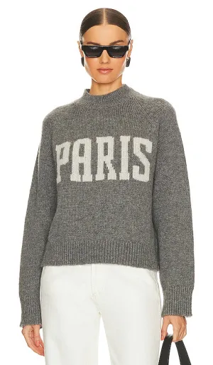 ANINE BING Kendrick Sweater University Paris in Charcoal