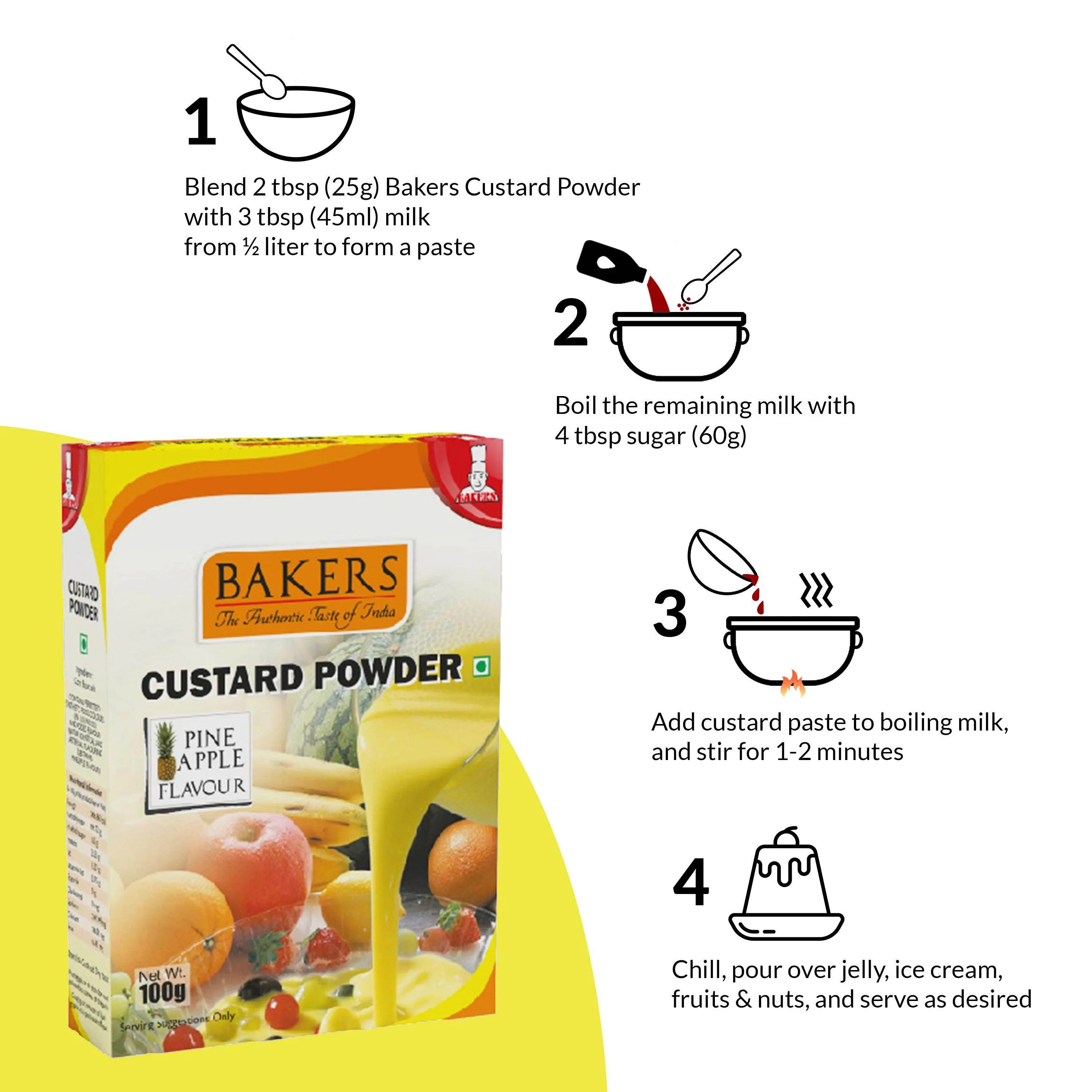 BAKERS Custard Powder Pine Apple Flavour