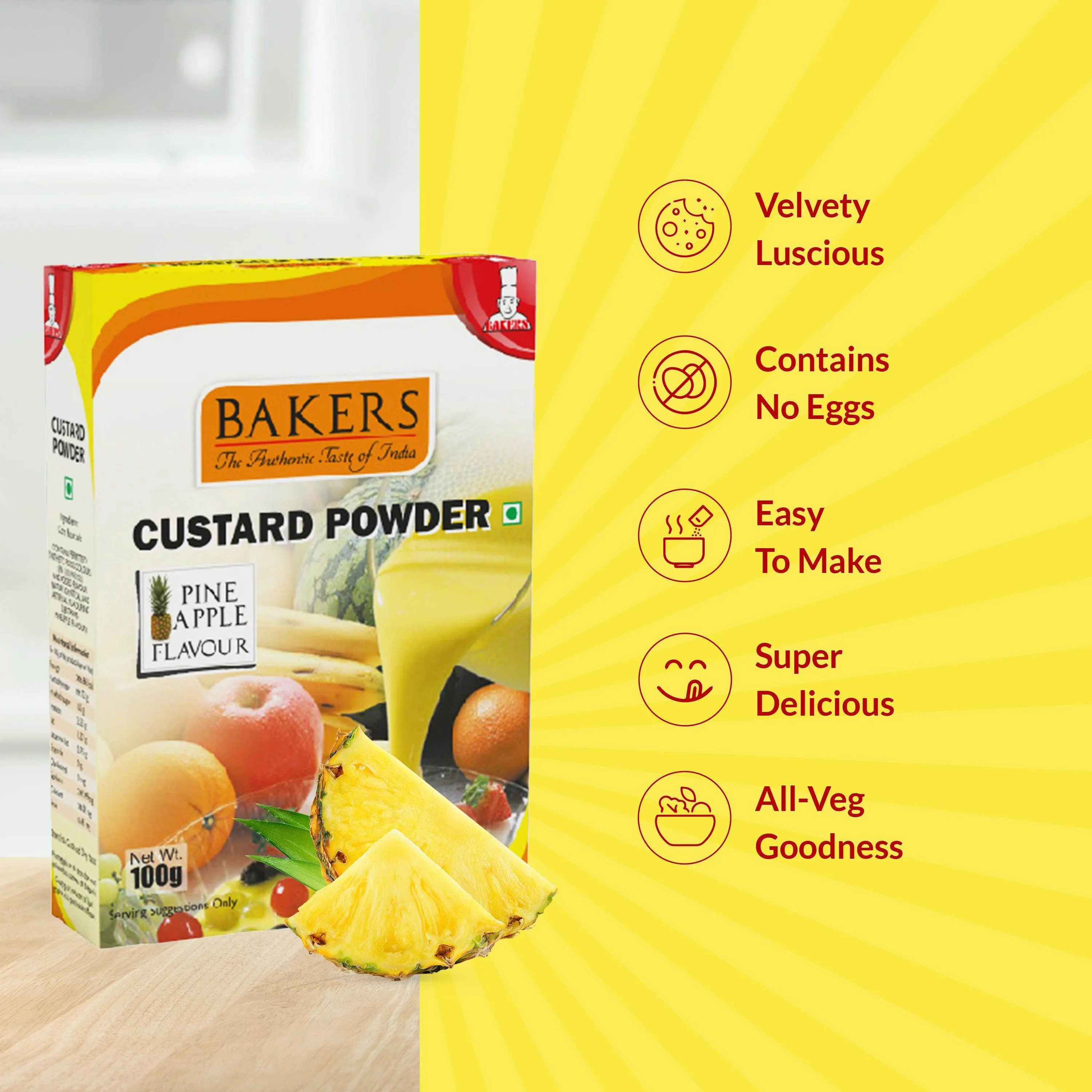 BAKERS Custard Powder Pine Apple Flavour