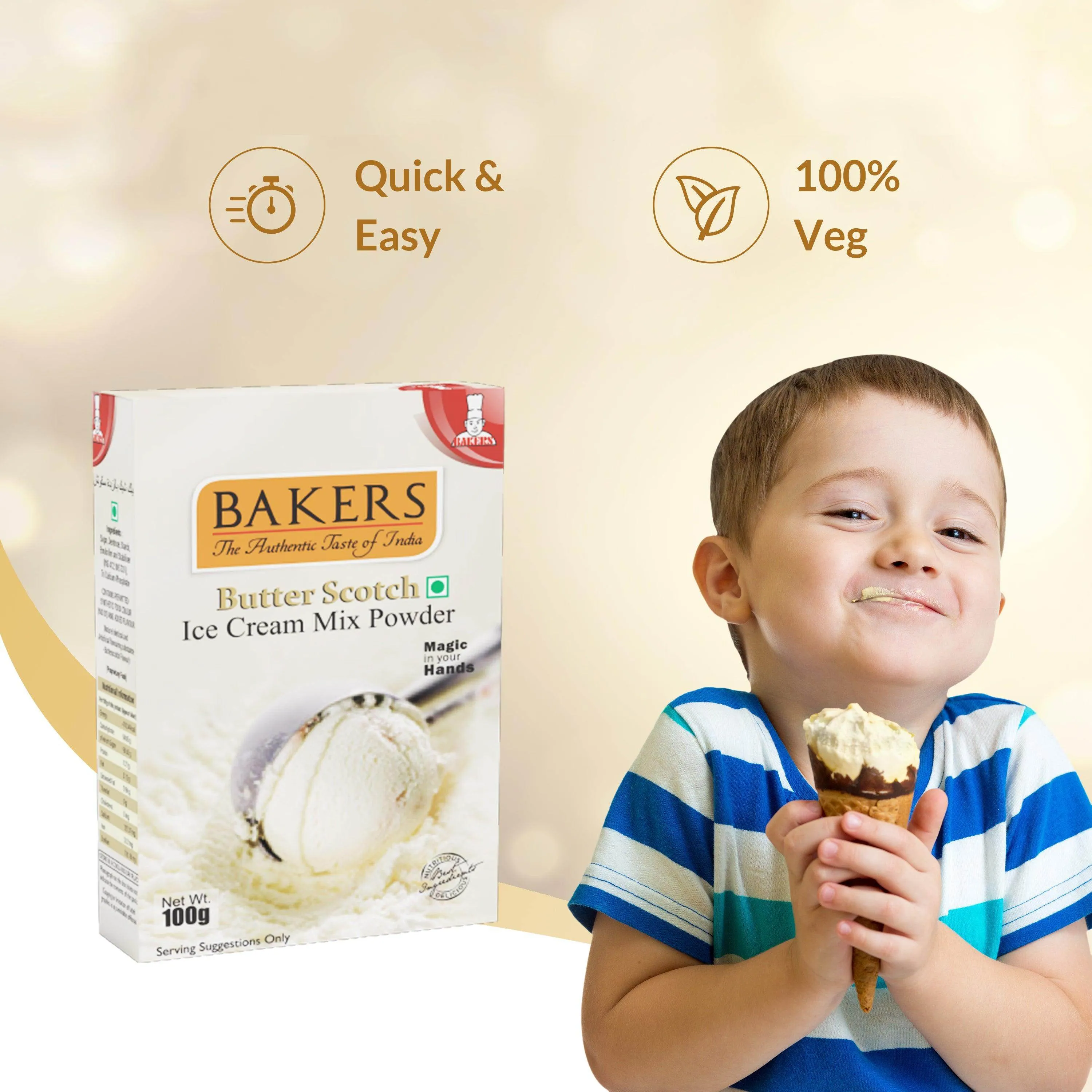 BAKERS Ice Cream Mix Powder Butter Scotch Flavour