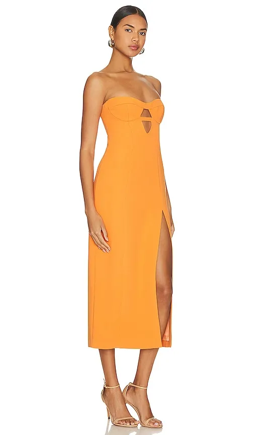 Bardot Brisa Midi Dress in Orange