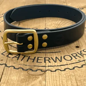 Barnes & Moore - Submariner Belt - Black Leather with Brass
