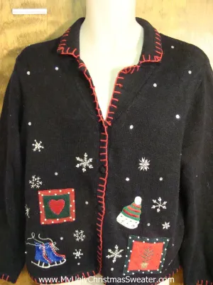 Black Cardigan Ugly Christmas Sweater