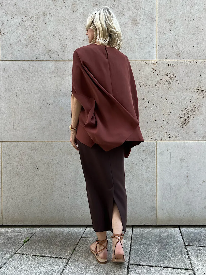 BLOUSE ANINA "MAHOGANI BROWN"