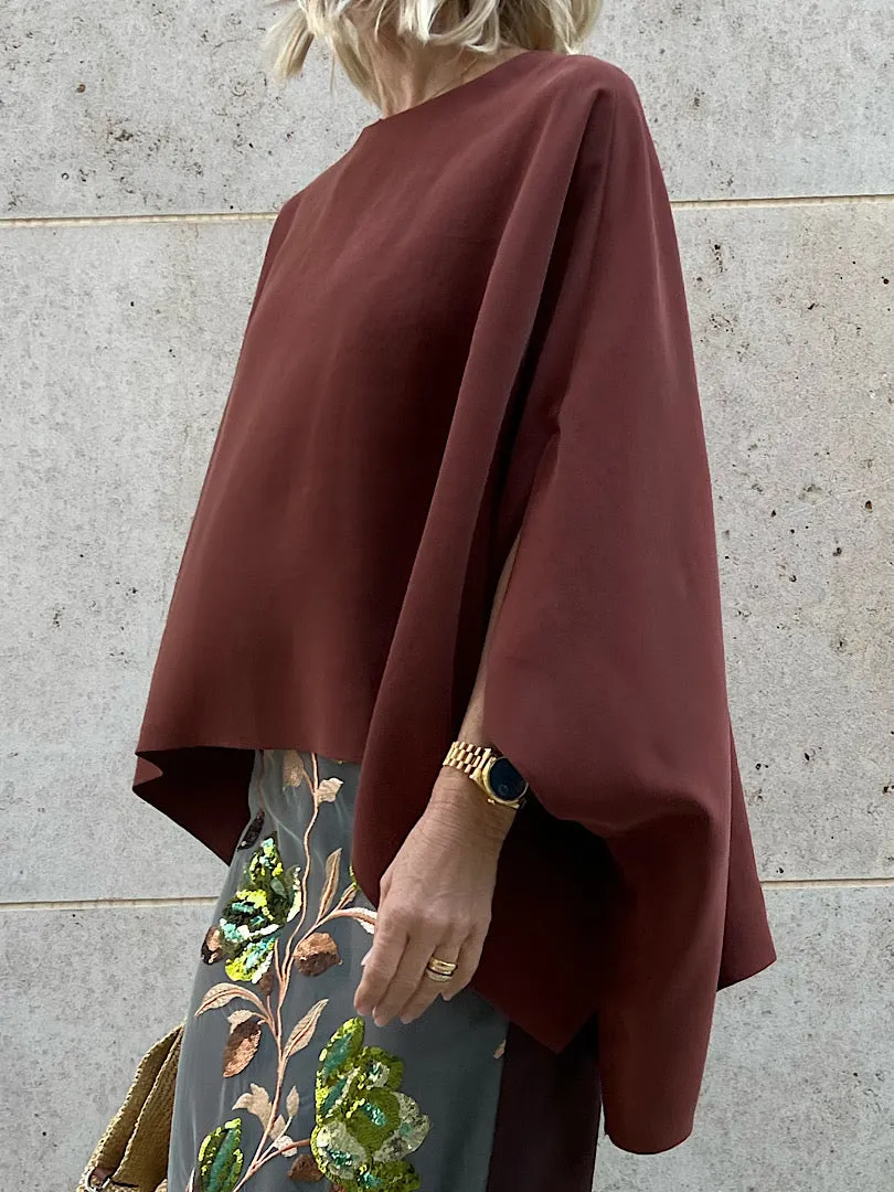BLOUSE ANINA "MAHOGANI BROWN"