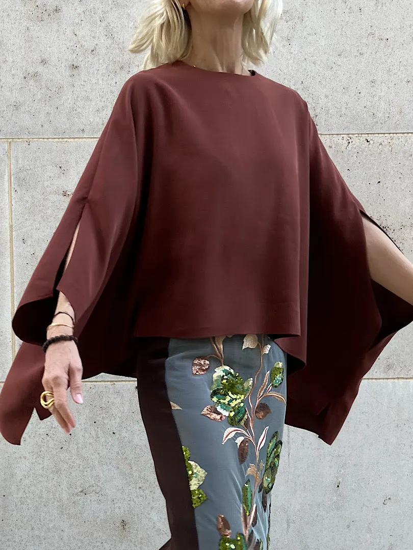 BLOUSE ANINA "MAHOGANI BROWN"