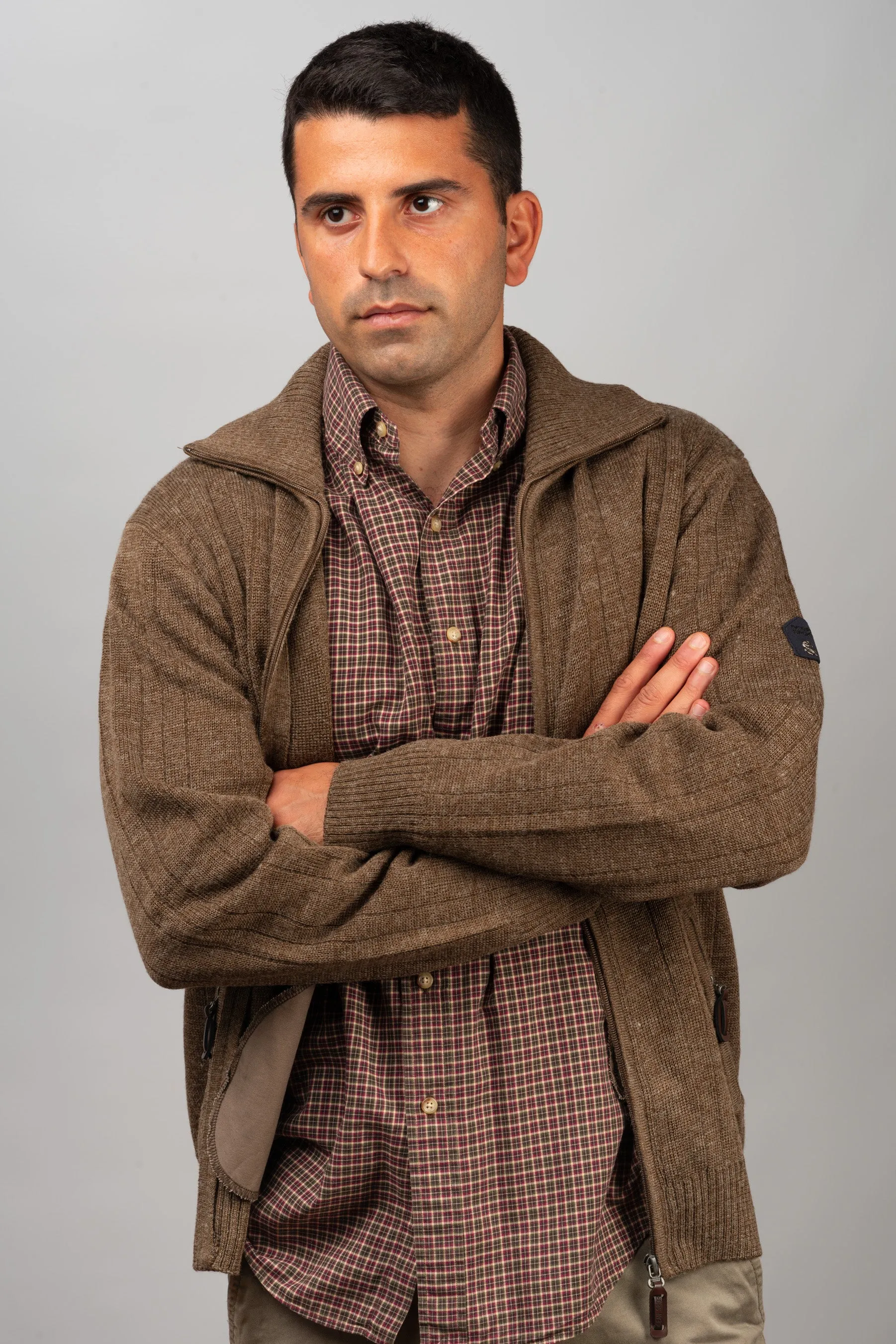 Brown Merino Cardigan
