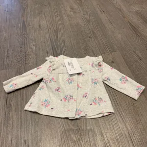 Carters grey floral with ruffle detail cardigan Newborn