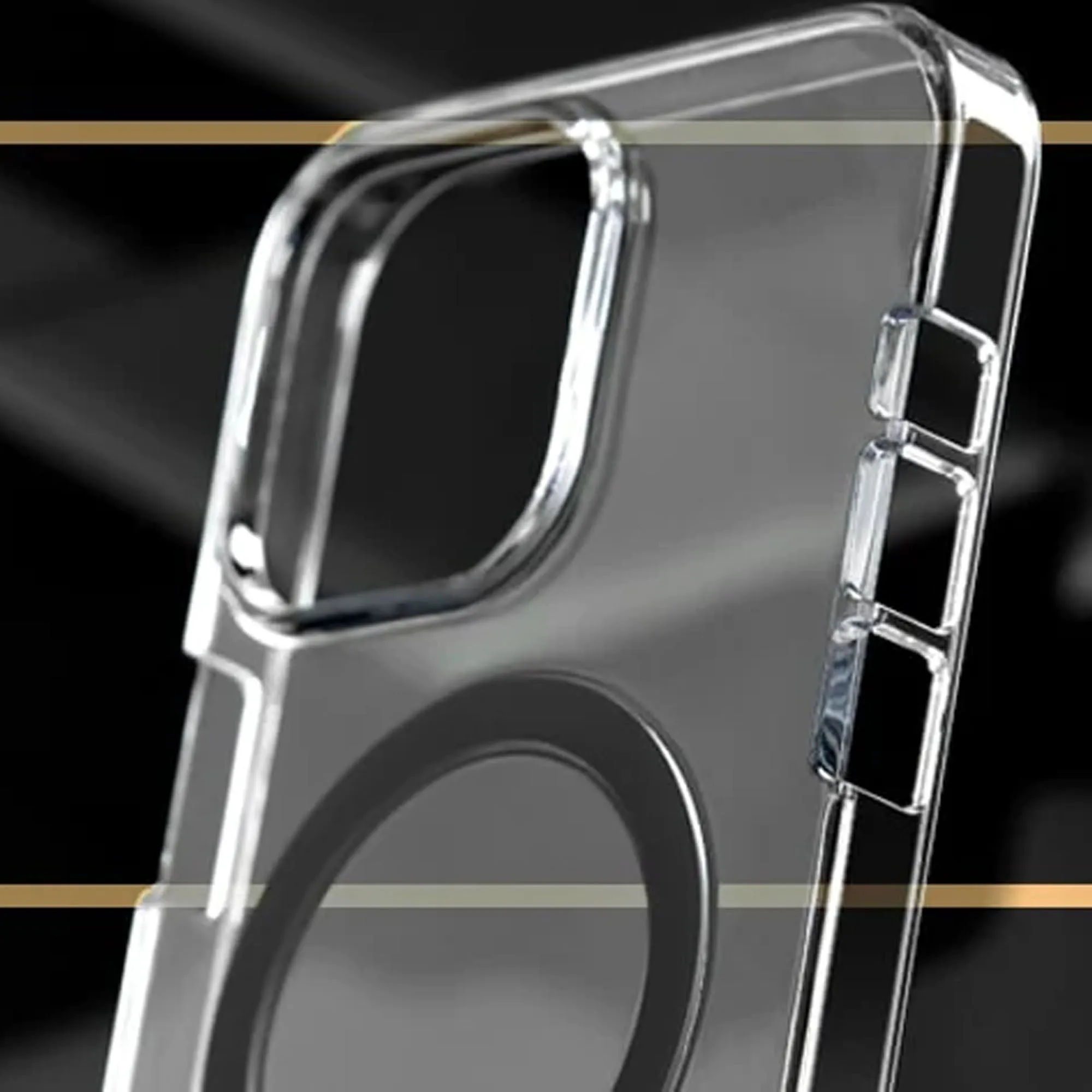 Caudabe Lucid Clear for iPhone 14 Pro Max - Magsafe Compatible - Crystal - Charcoal