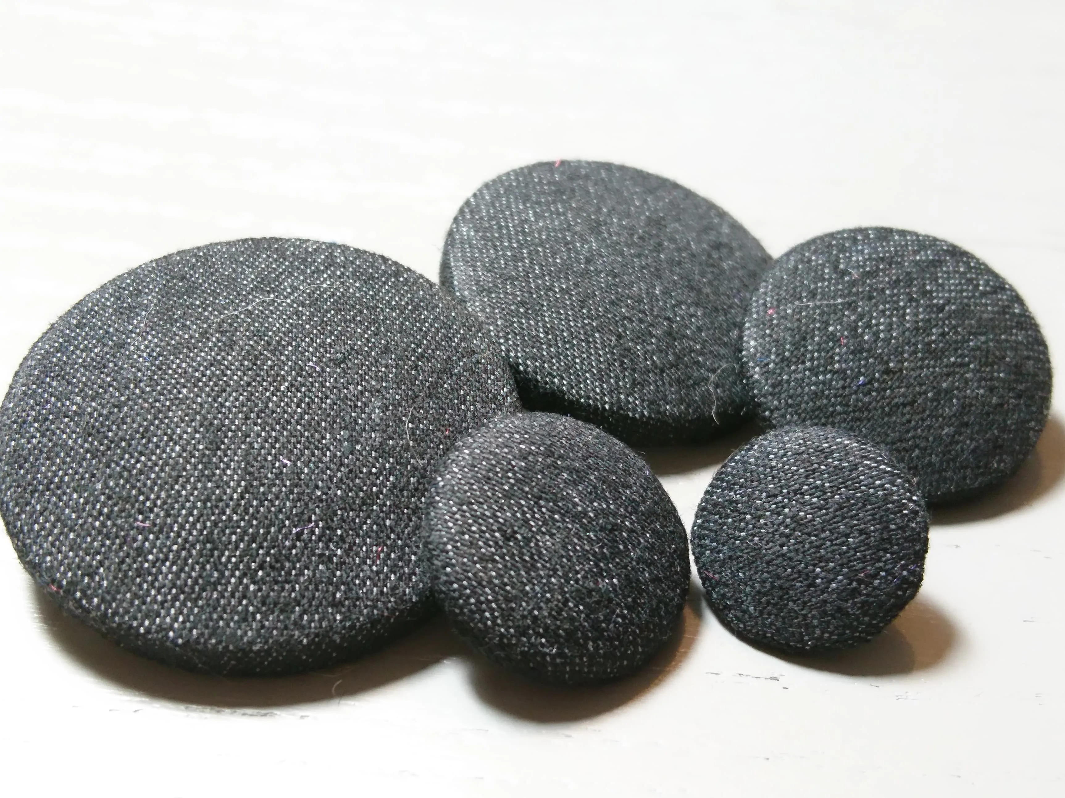 Charcoal Denim Buttons