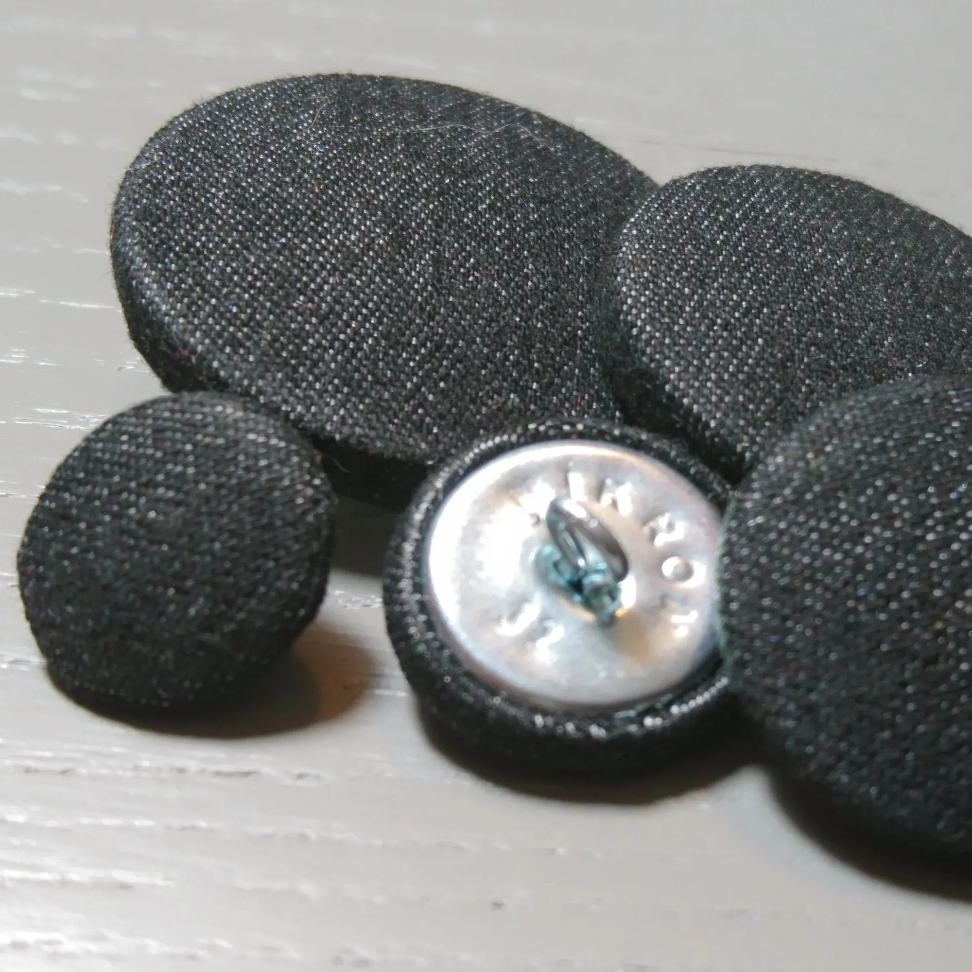 Charcoal Denim Buttons