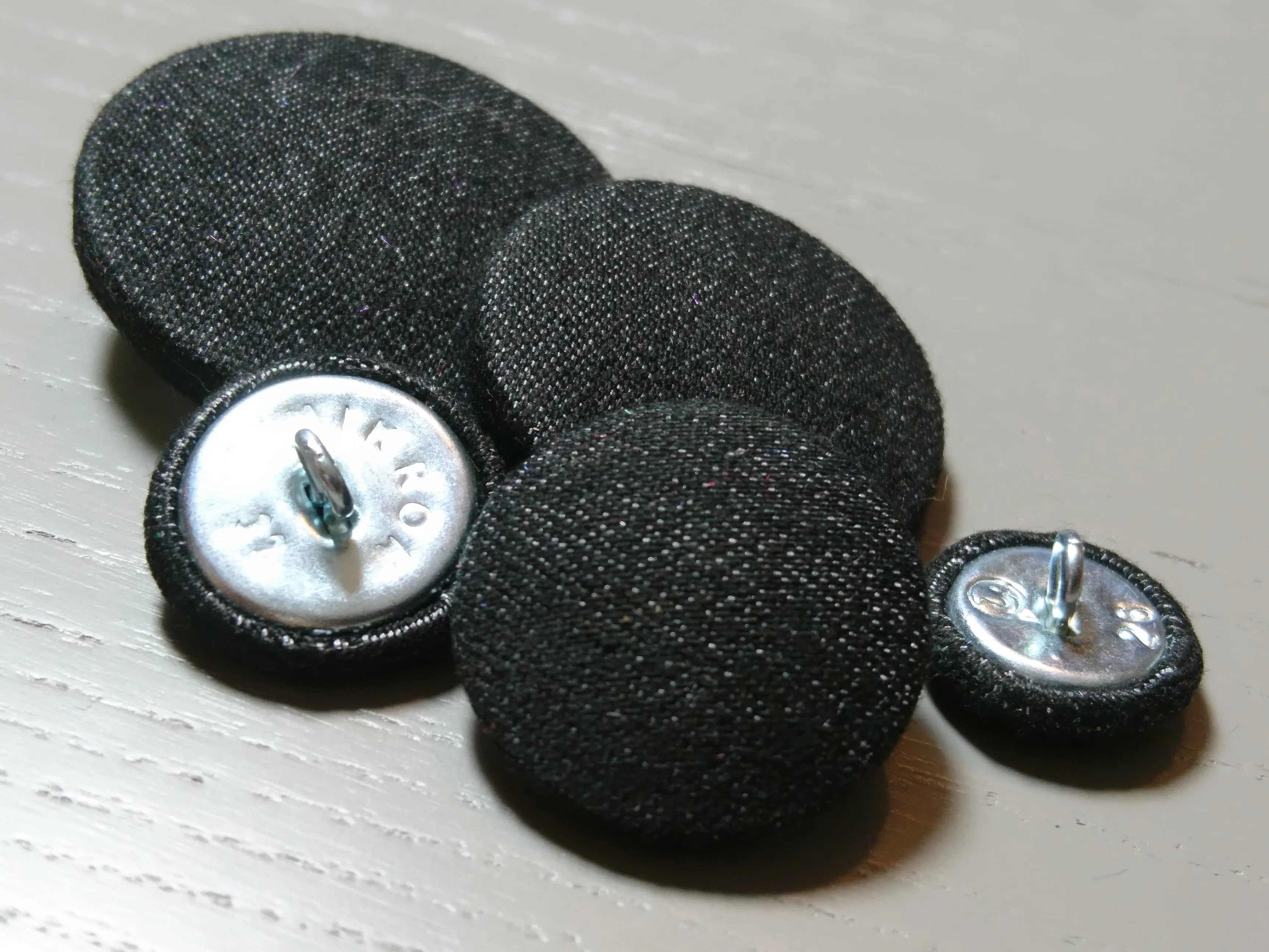 Charcoal Denim Buttons
