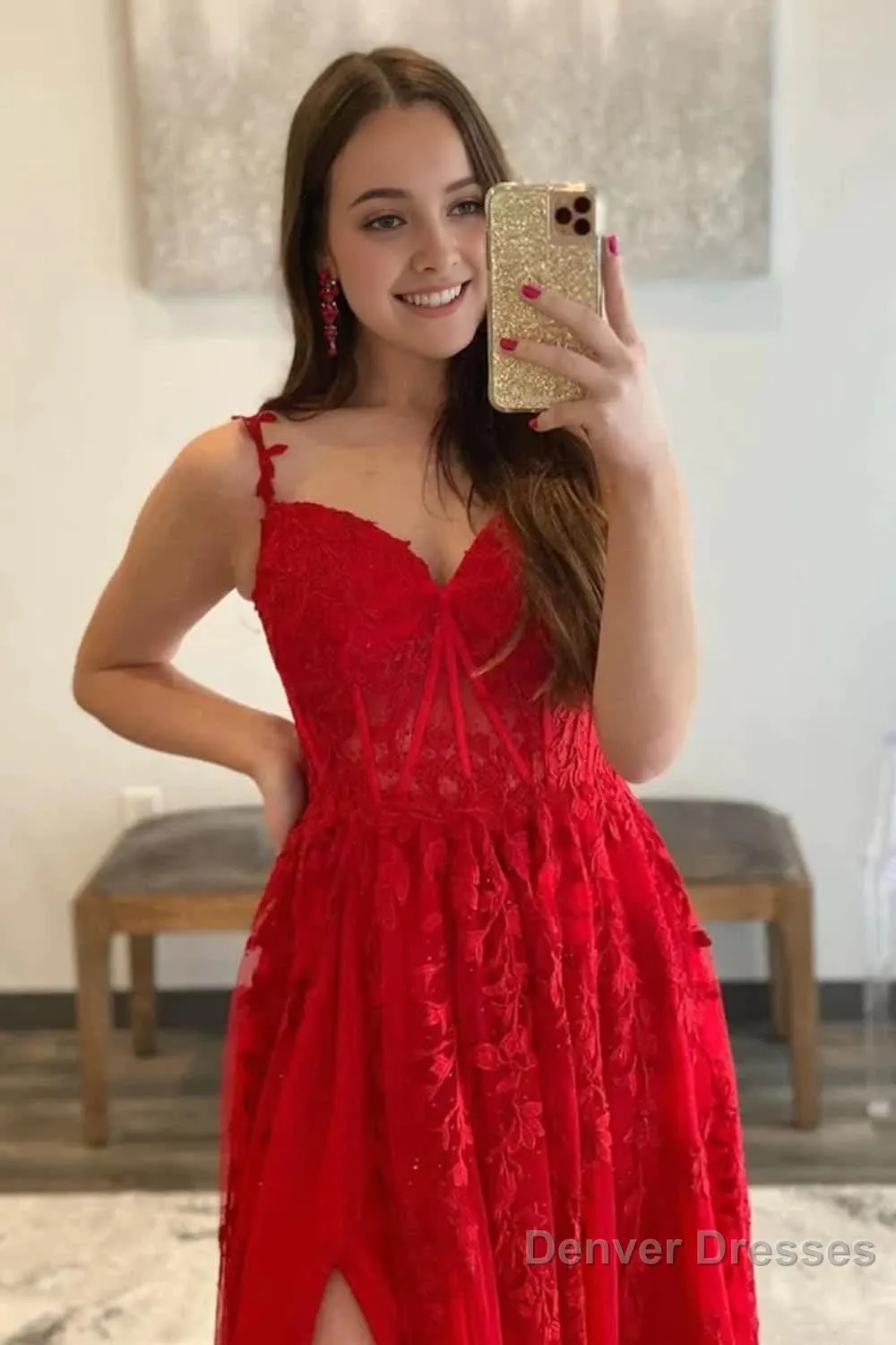 Charcoal Off the Shoulder Prom Dress with Appliques