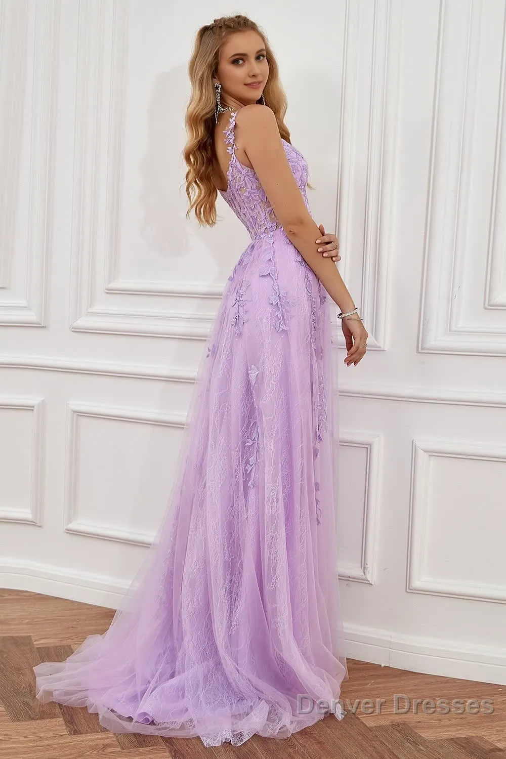 Charcoal Off the Shoulder Prom Dress with Appliques