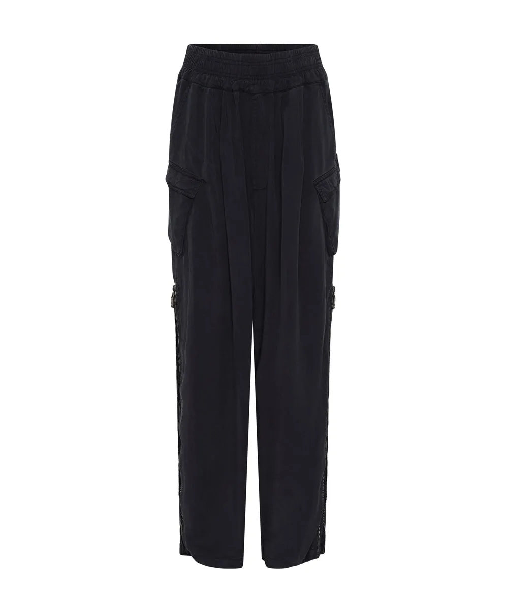 Charcoal Tencel Parachute Pants - Charcoal