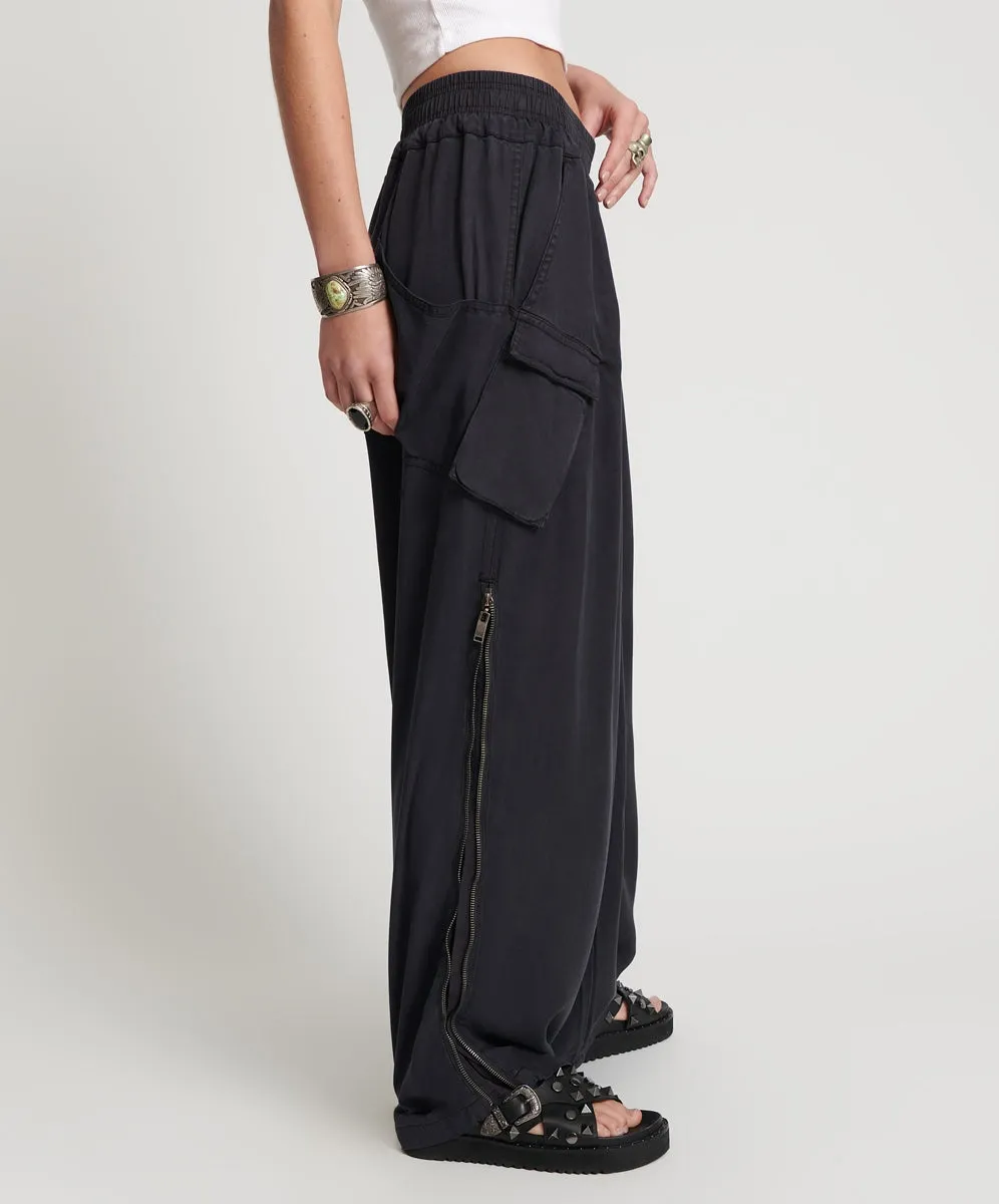 Charcoal Tencel Parachute Pants - Charcoal