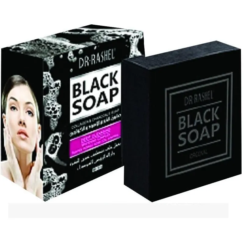 Dr Rashel black soap collagen charcoal soap deep cleansing whitening complex 100g DRL-1348
