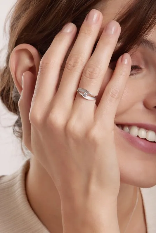 Dune Assolo Diamond Ring - 18ct White Ice Gold