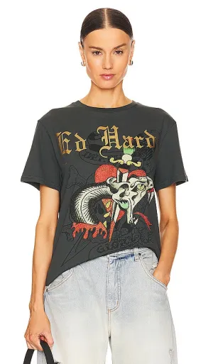 Ed Hardy Dagger Snake Tee in Charcoal