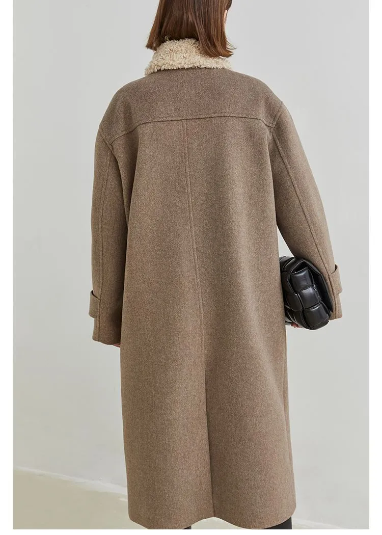 Faux Fur Collar Long Duffle Coat