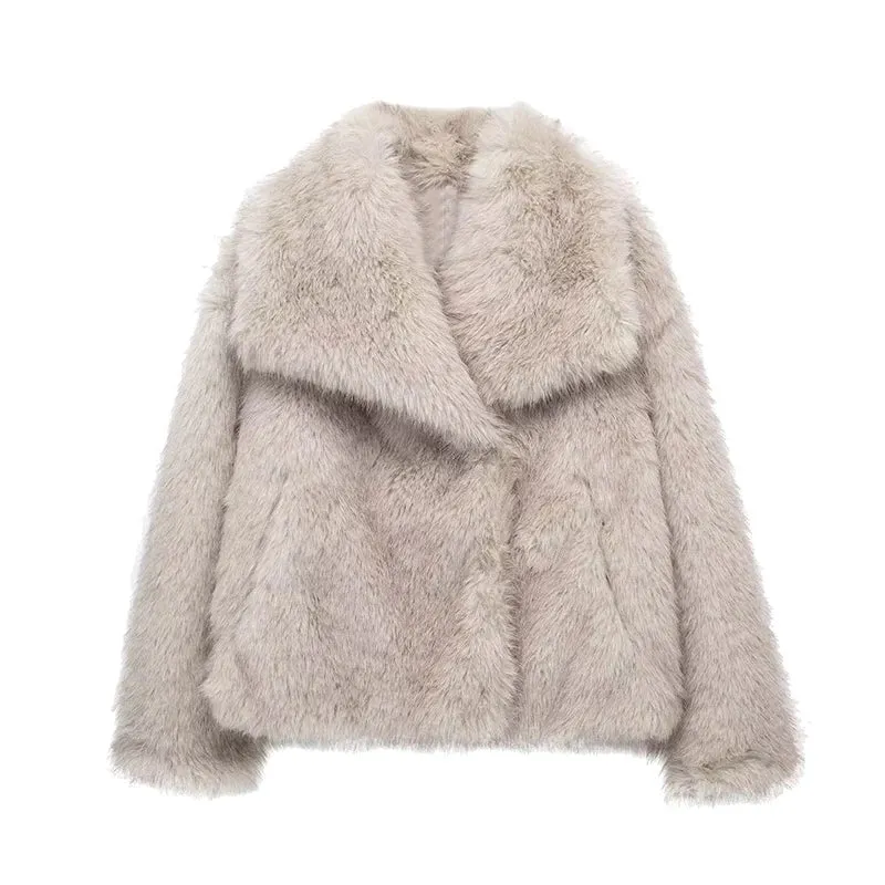 Fur Turndown Stylish Collar Coat