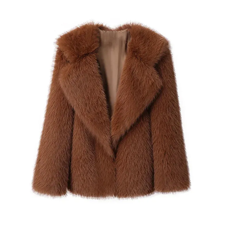 Fur Turndown Stylish Collar Coat