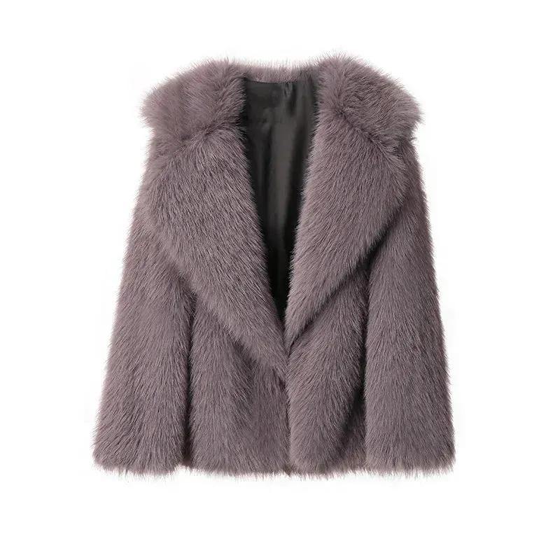 Fur Turndown Stylish Collar Coat