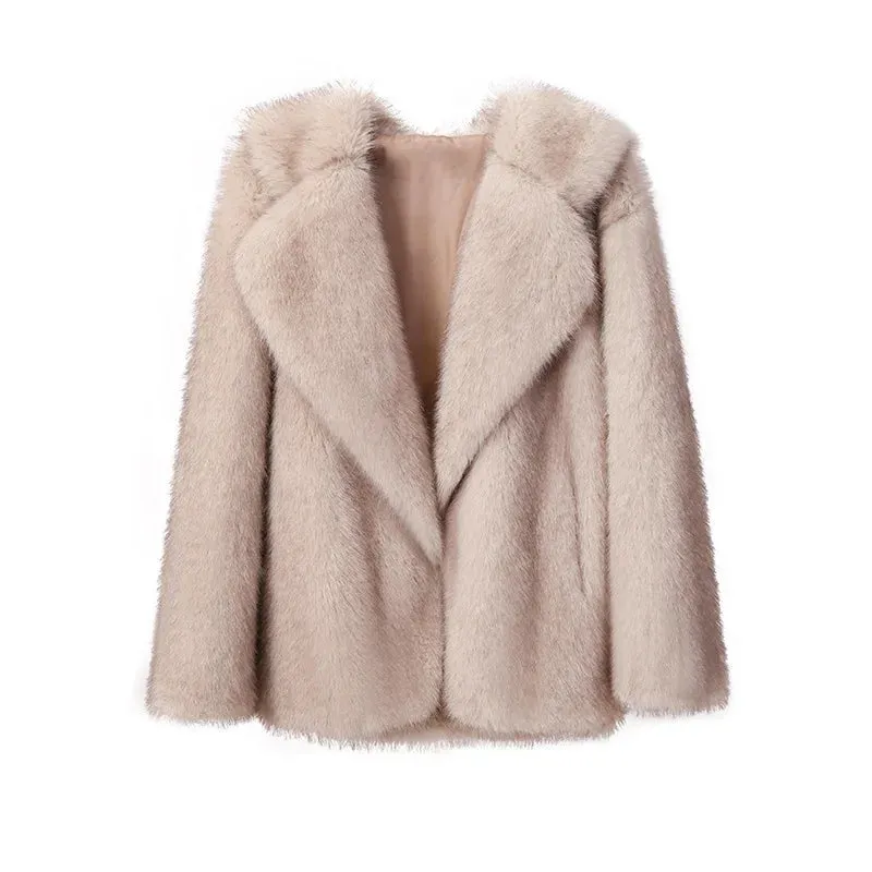 Fur Turndown Stylish Collar Coat