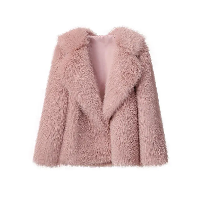 Fur Turndown Stylish Collar Coat