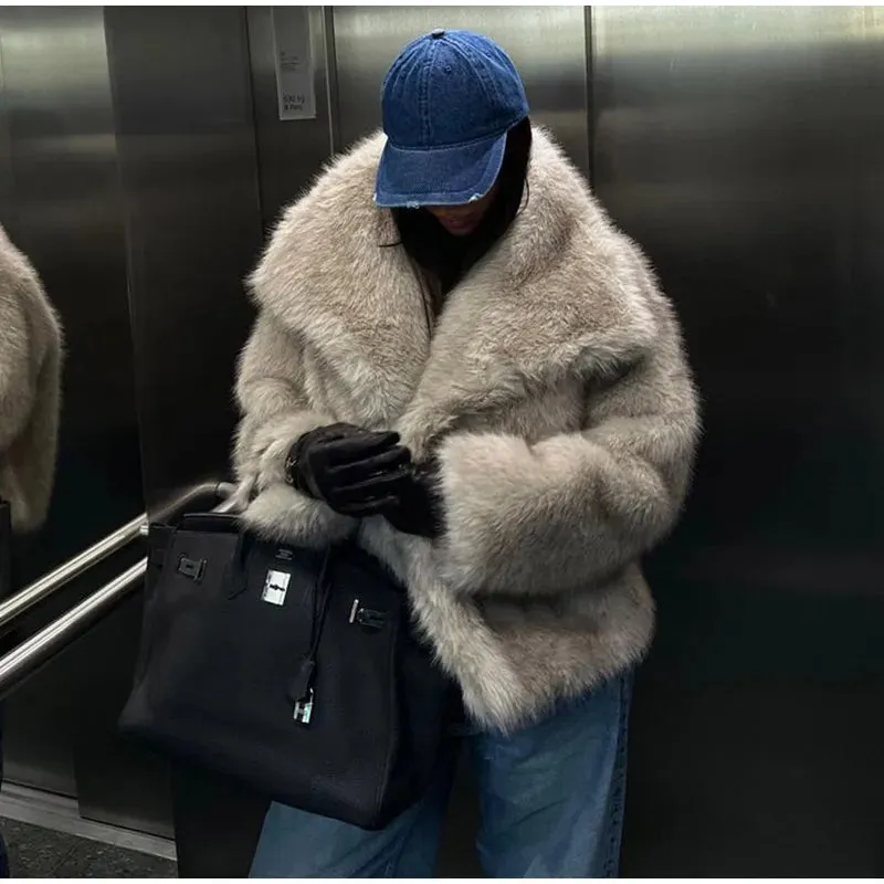 Fur Turndown Stylish Collar Coat