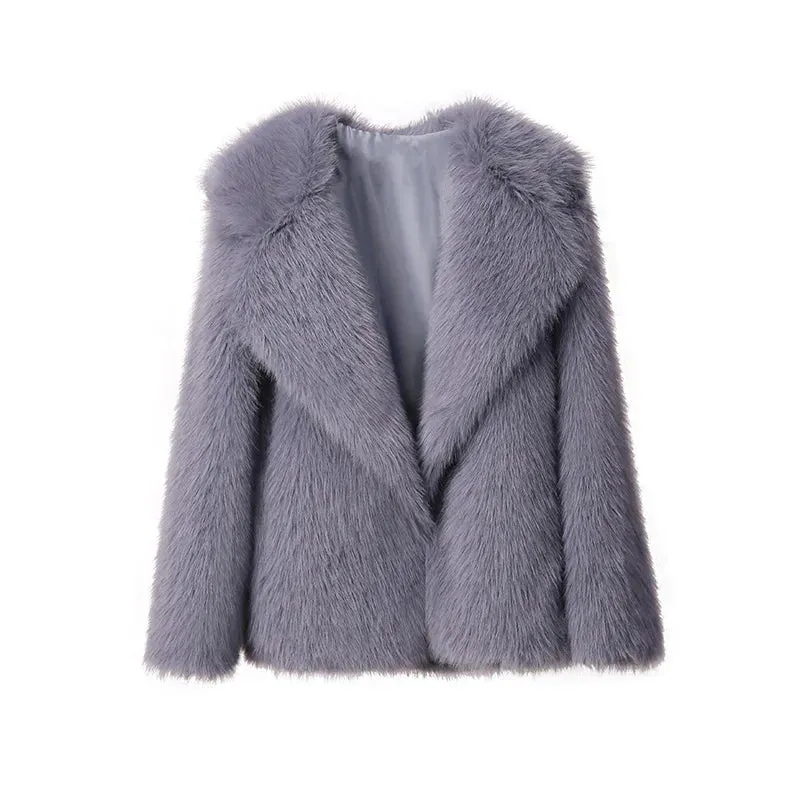 Fur Turndown Stylish Collar Coat