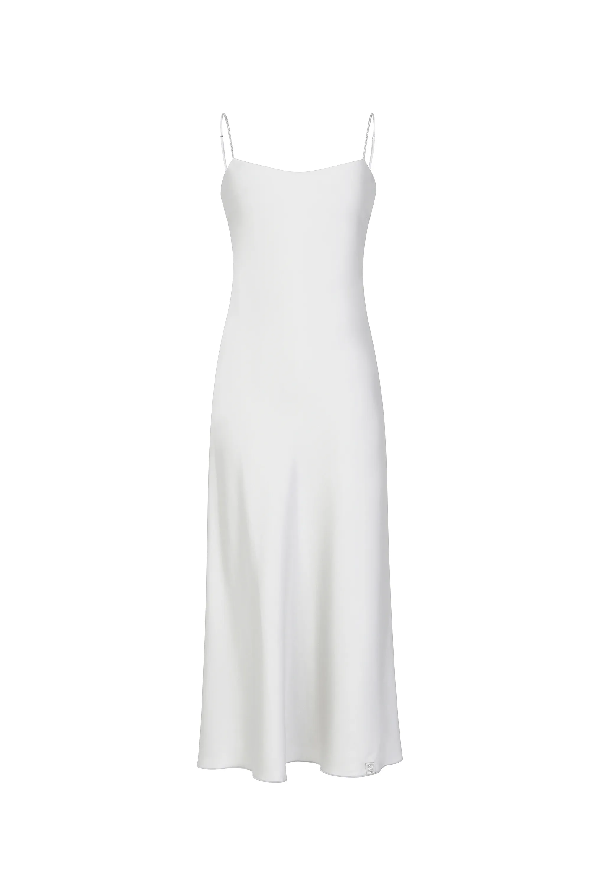 Galaxy Grey Silk Slip Midi Dress