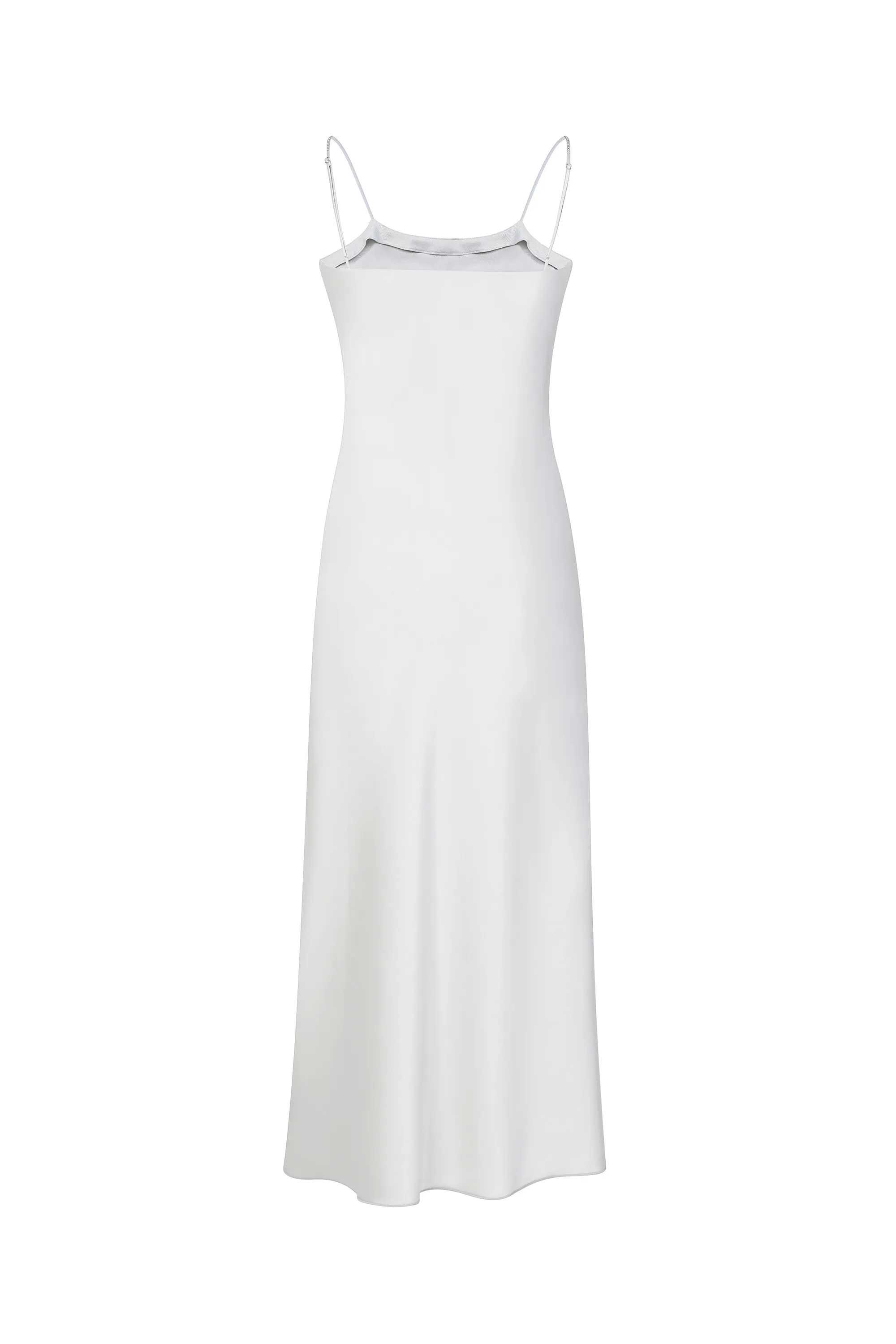 Galaxy Grey Silk Slip Midi Dress