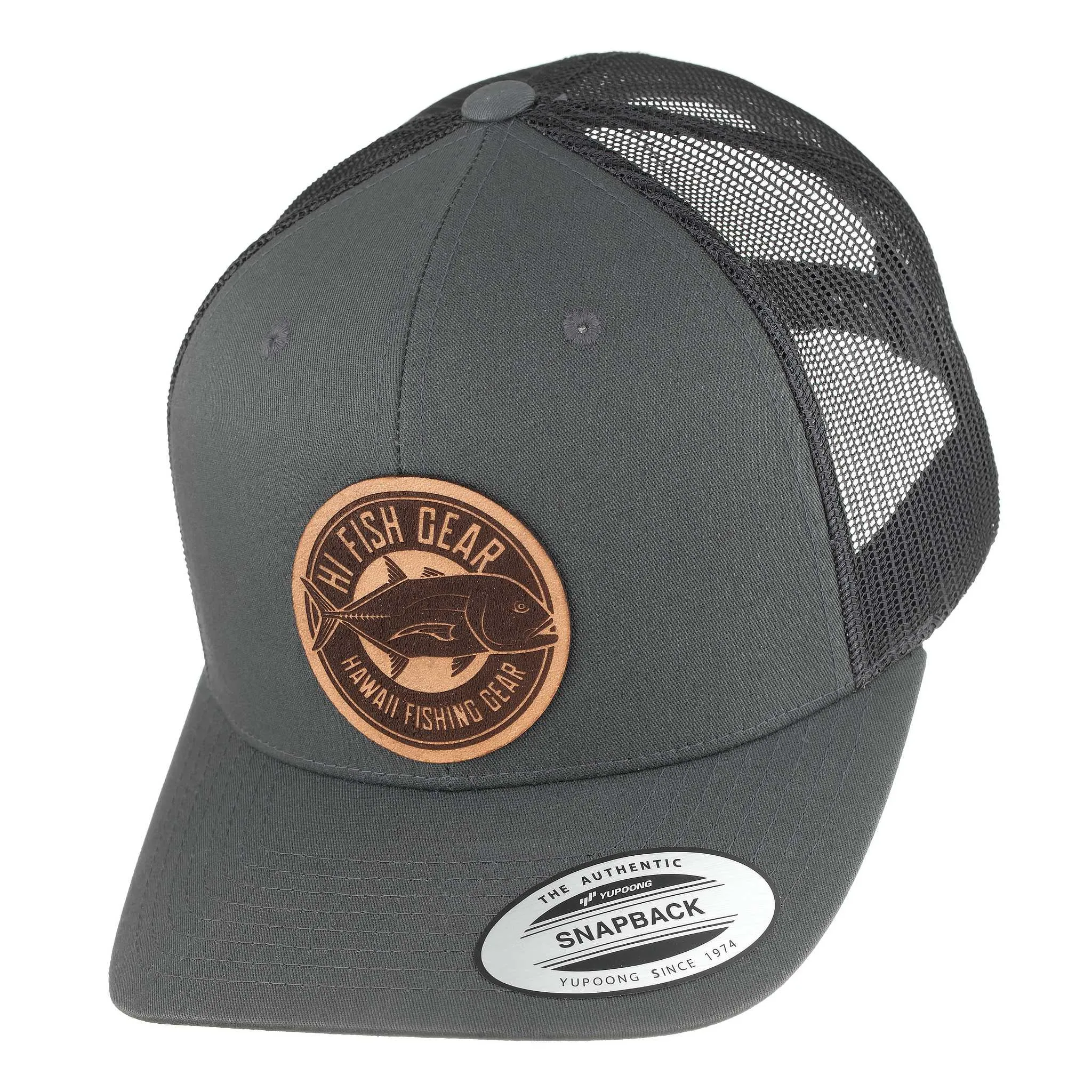 HFG - Ulua Leather Charcoal/Black Classic Snapback Trucker