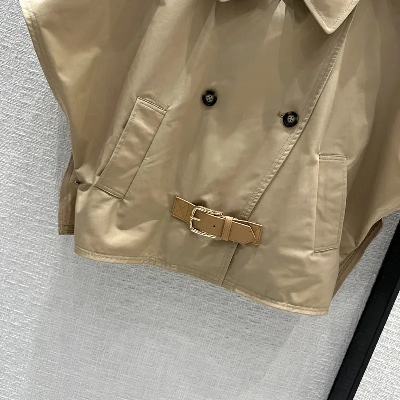 lapel double-breasted cloak short jackets