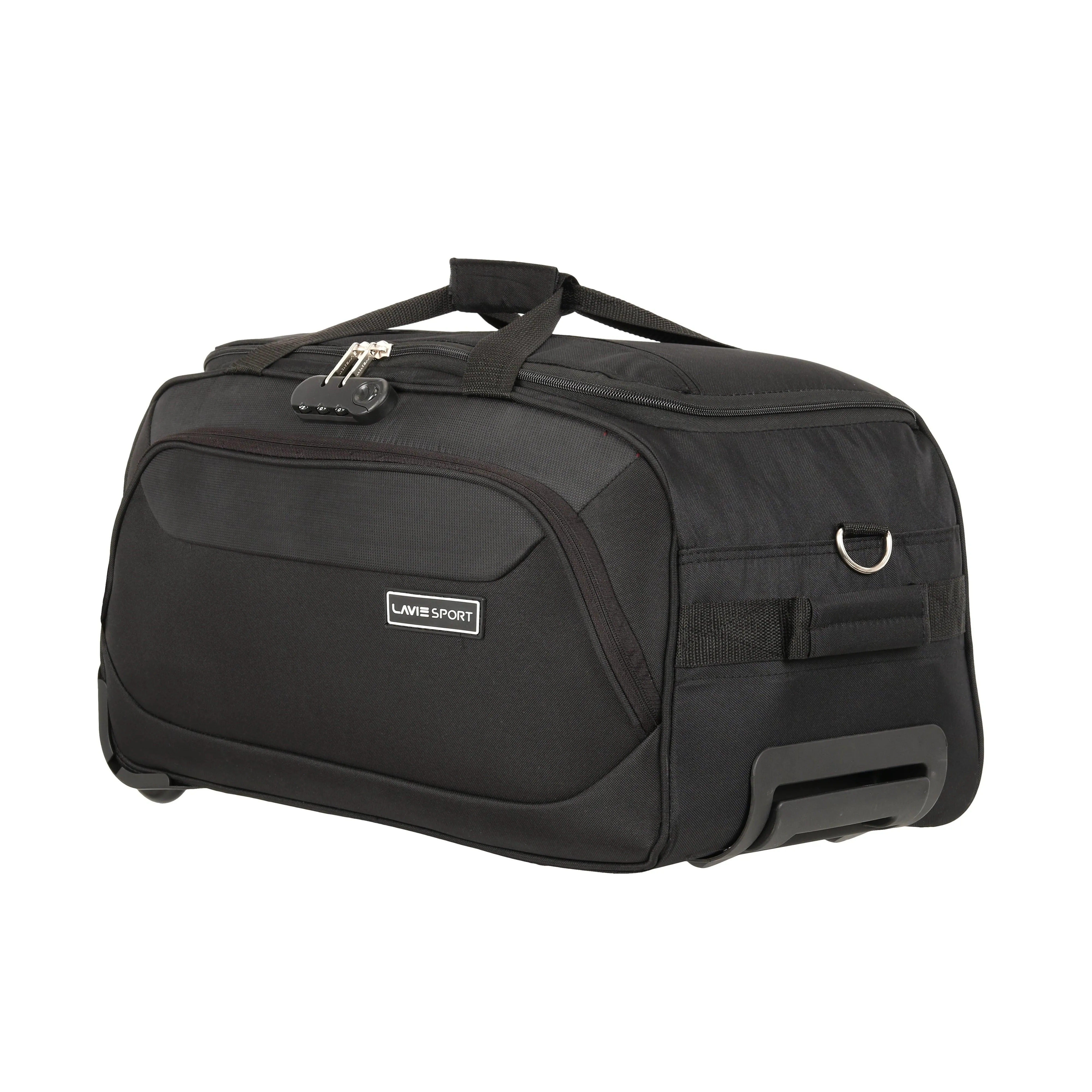 Lavie Sport 57 cms Anti-theft Voyage Wheel Duffle Bag| Trolley Bag Black