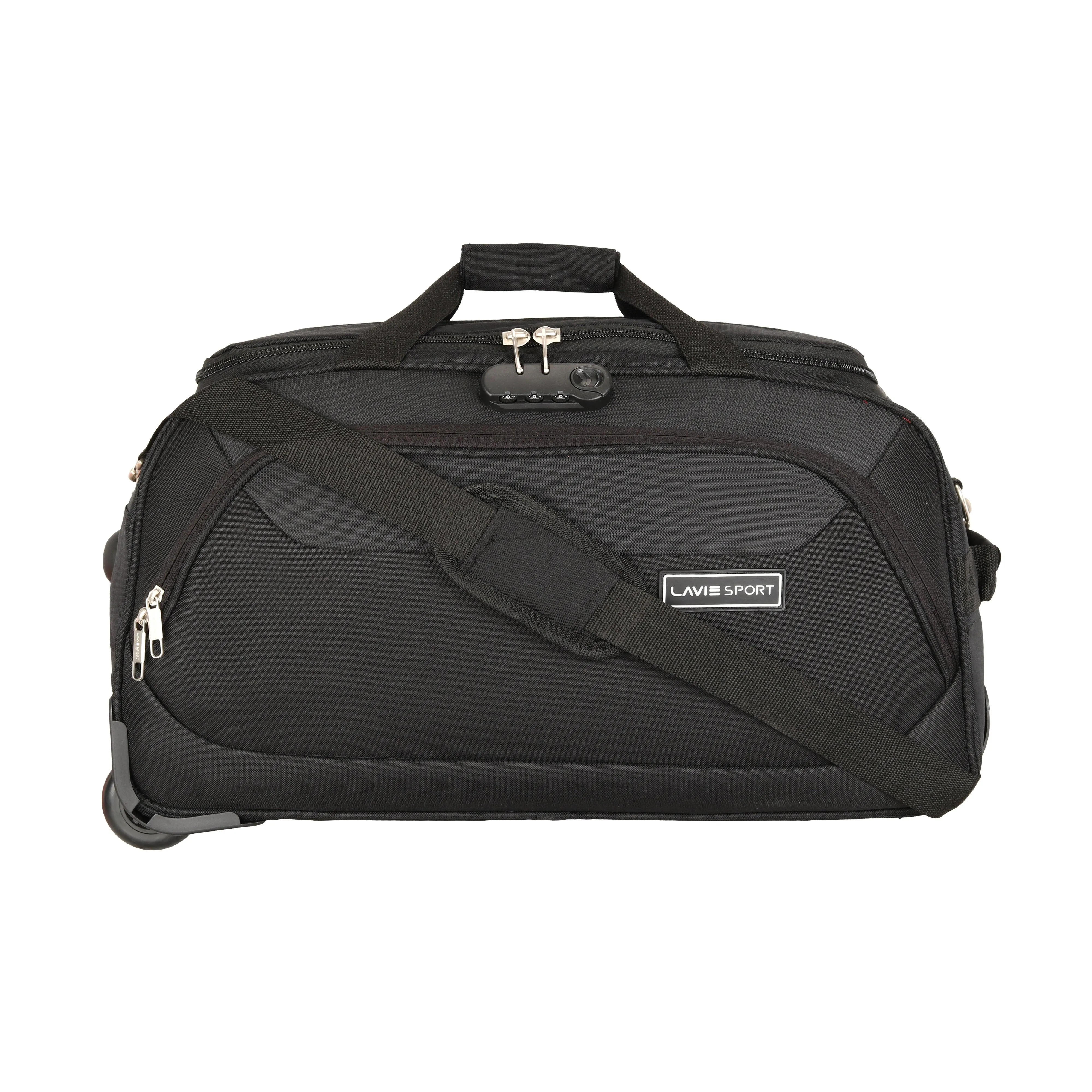 Lavie Sport 57 cms Anti-theft Voyage Wheel Duffle Bag| Trolley Bag Black