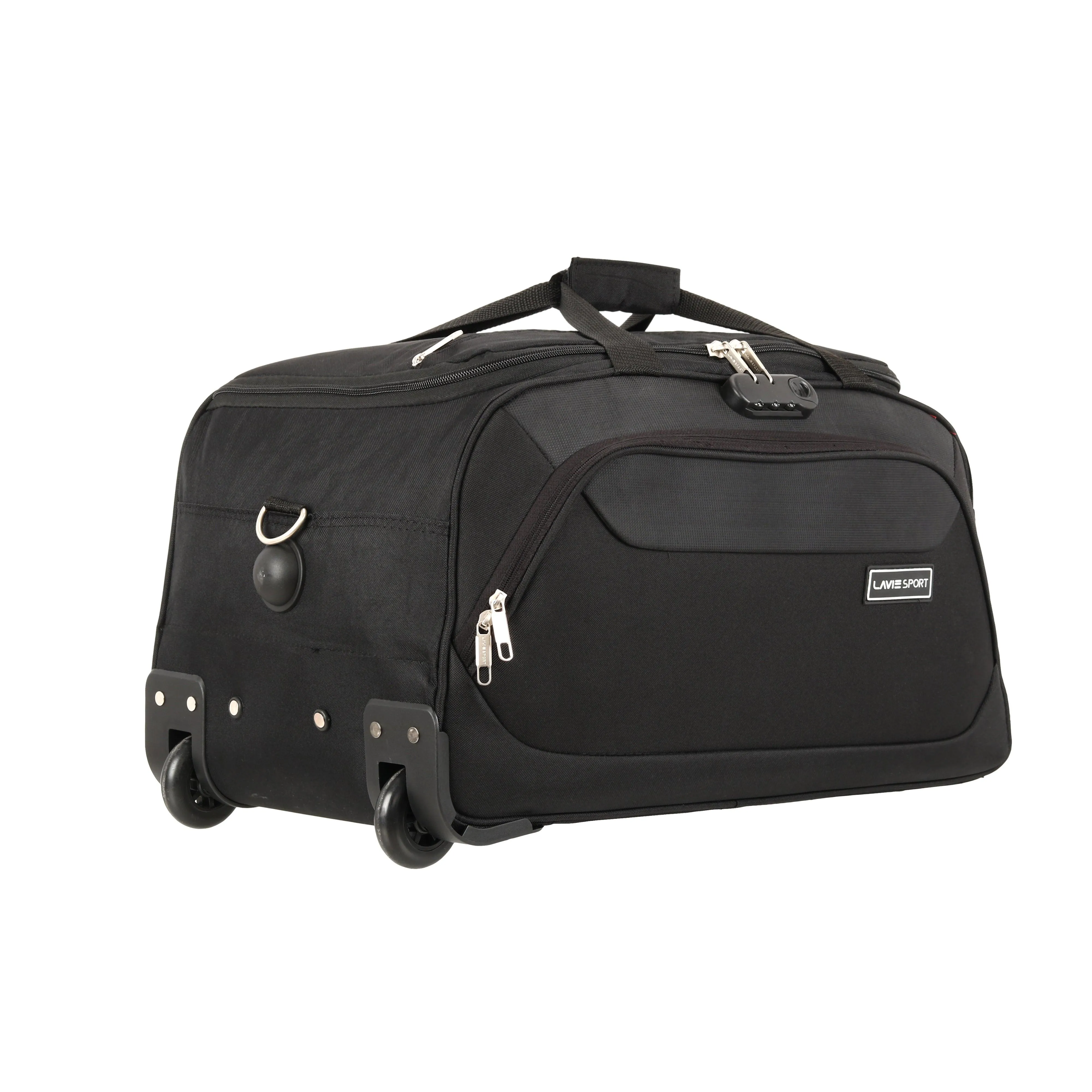 Lavie Sport 57 cms Anti-theft Voyage Wheel Duffle Bag| Trolley Bag Black