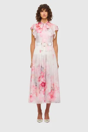 Leo Lin Grace Flutter Sleeve Midi Dress - Bouquet Print