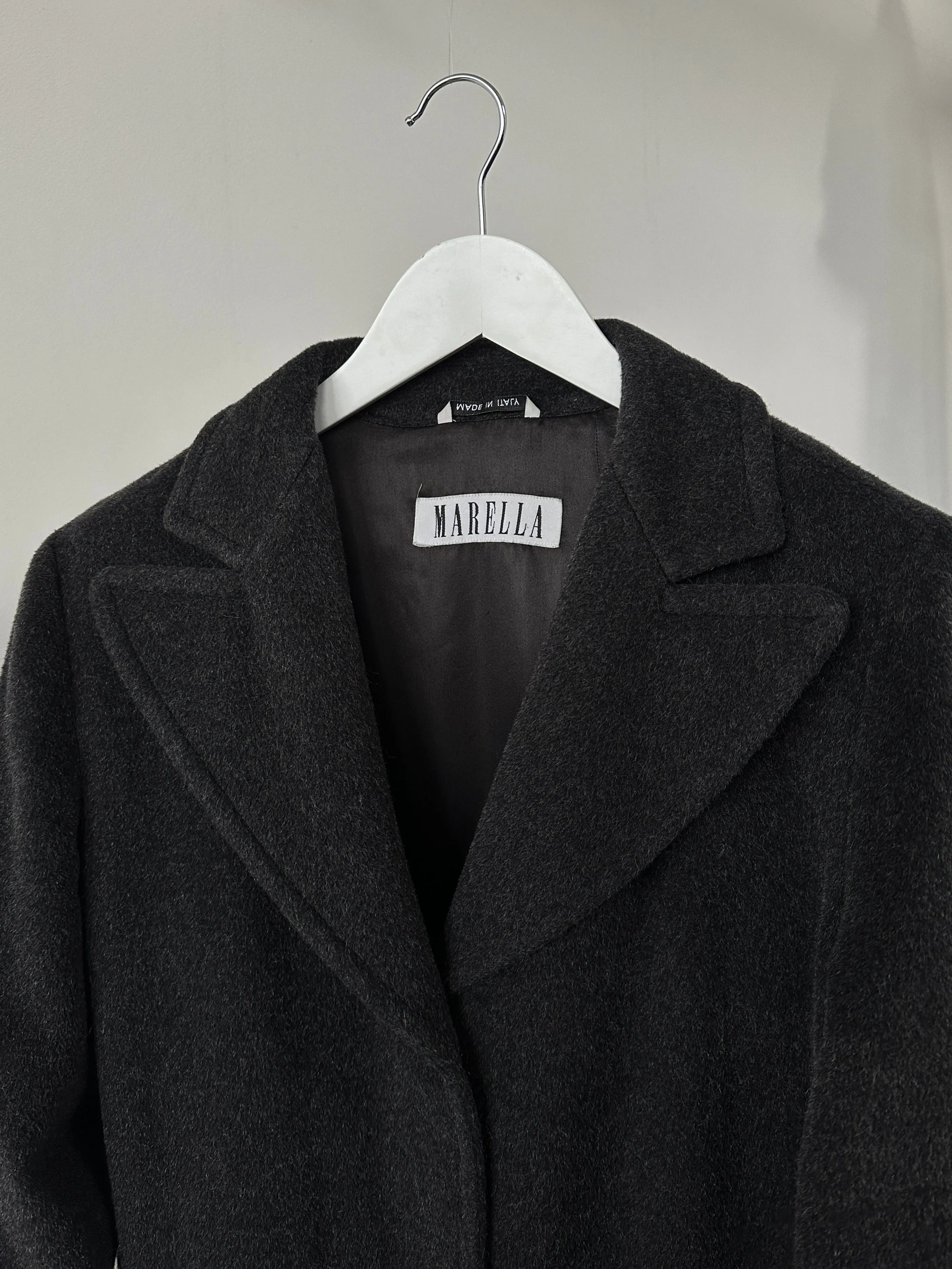 Marella Virgin Wool Mohair Single Breasted Coat - S